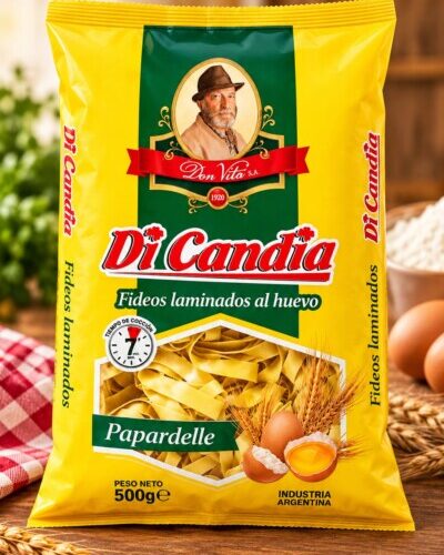 FIDEOS DI CANDIA AL HUEVO 10X500 Nº1-Nº2-Nº3-Nº4-TALLARIN-ESPINACA-MORRON-DOBLADITO-CABELLO DE ANGEL